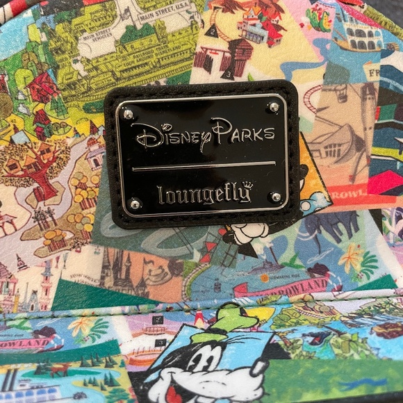 Loungefly Disney Parks Collage Mini Backpack Bag Mickey, Minnie, Goofy, Donald main image 5